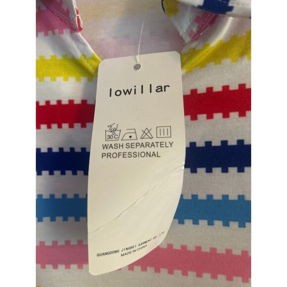 NWT Lowillar Kid's Colorful Blouse Top Shirt Short Sleeve Collar Size 150 (7) - Picture 4 of 5